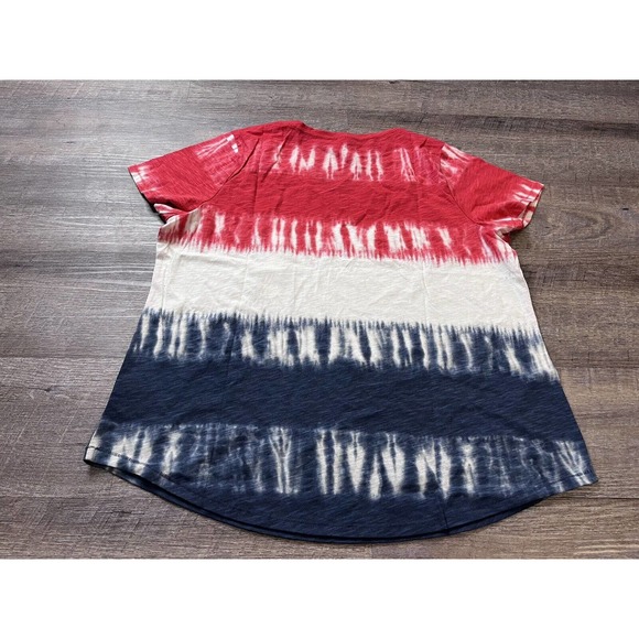 Sonoma Womens VNeck Tshirt 2XL Red White and Blue Shortsleeve 4th Of July O5 - Picture 2 of 6
